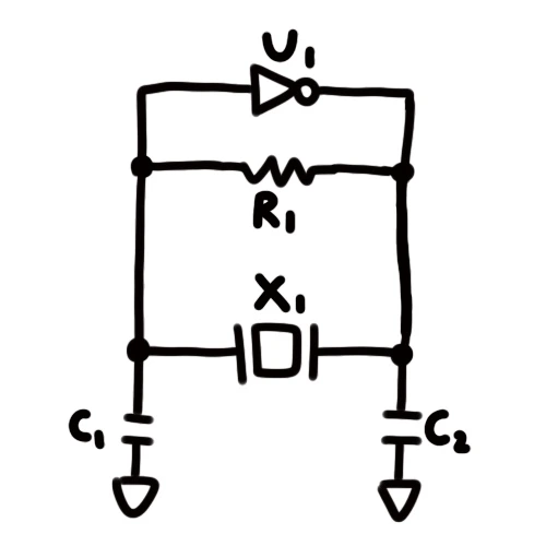 피어스 발진기(Pierce Oscillator) 구조